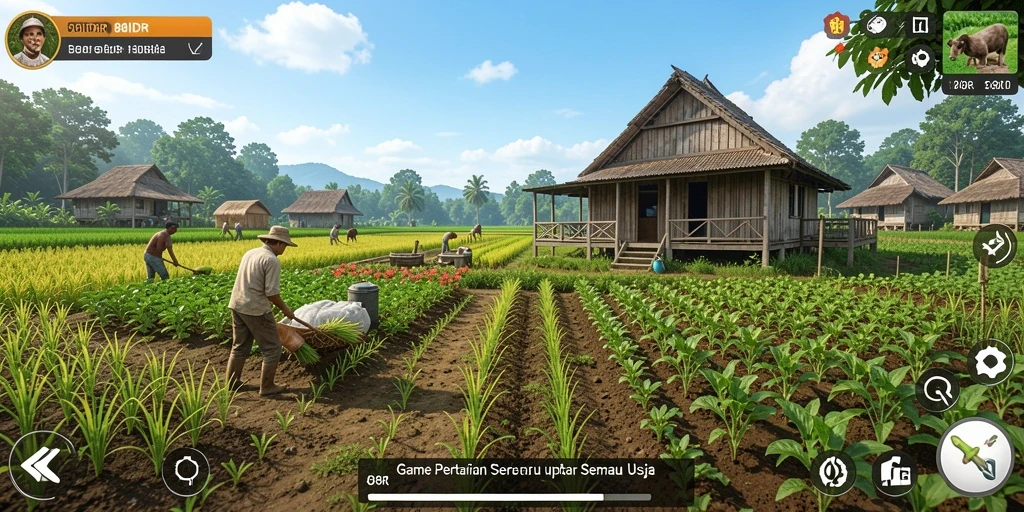 Screenshot utama 88IDR menampilkan petani yang sedang melakukan aktivitas bertani.
