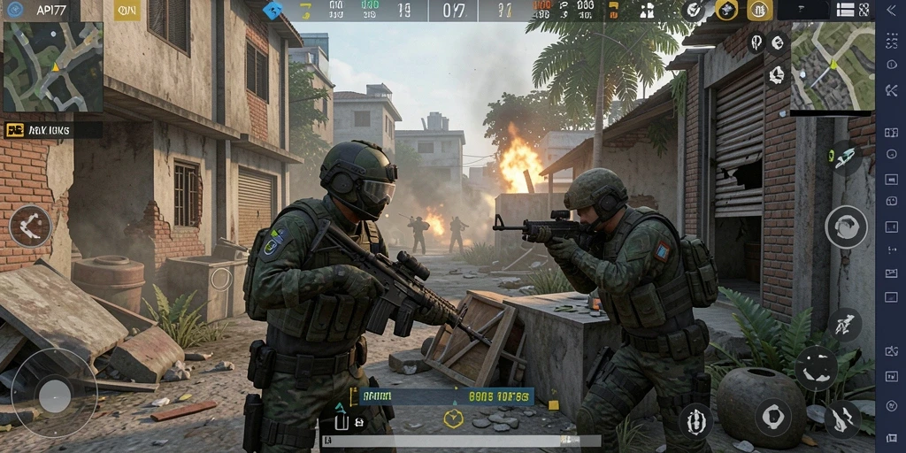 Gameplay intens dengan aksi menembak yang mendebarkan.