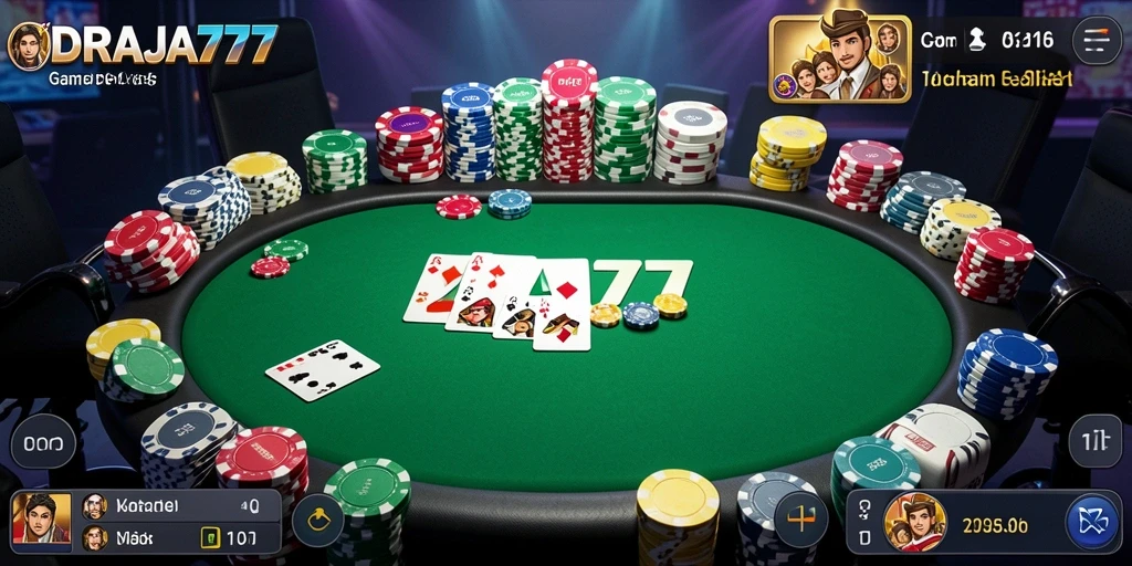 Tampilan gameplay Poker yang menarik dan interaktif di DRAJA777.