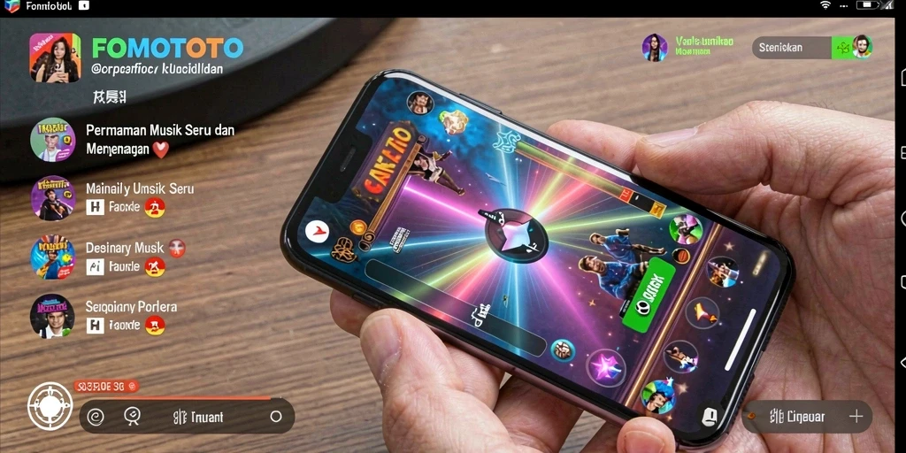 Tampilan gameplay FOMOTOTO yang menyenangkan dan interaktif.