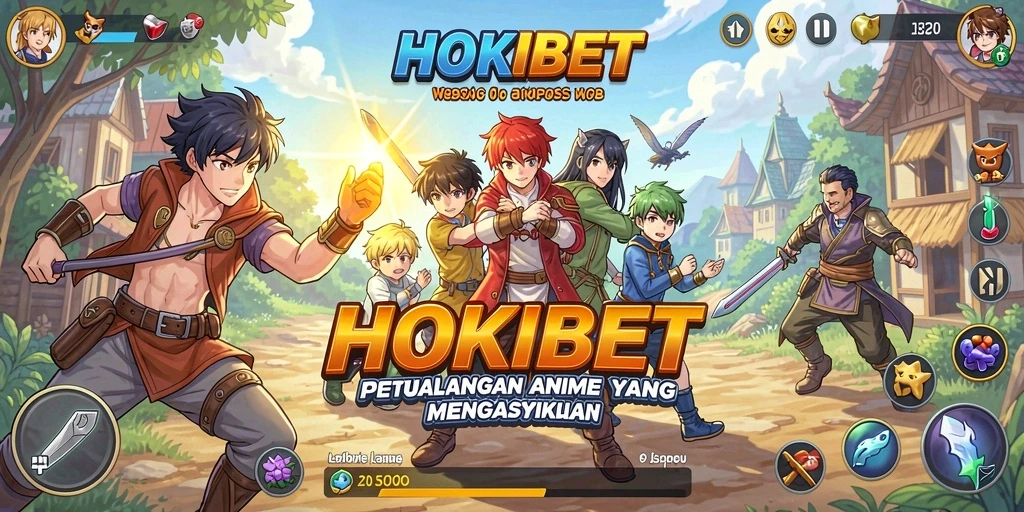 Tampilan gameplay HOKIBET yang penuh warna dan dinamis.
