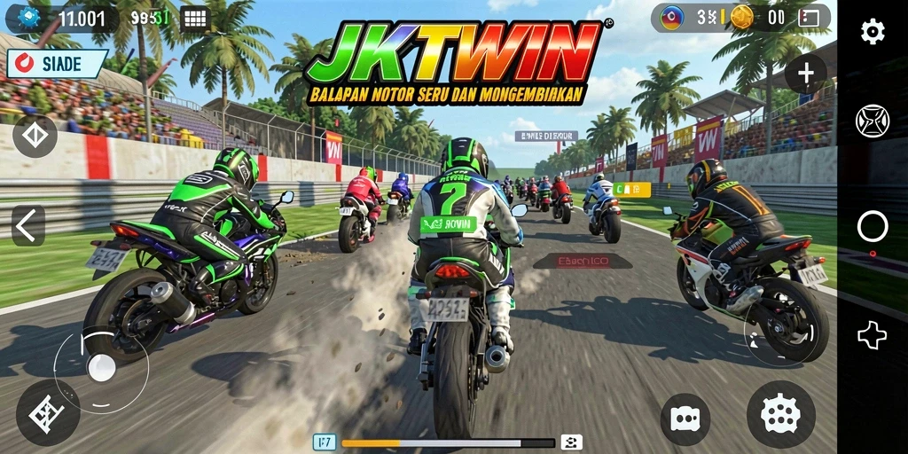 Gameplay seru dengan balapan motor yang menegangkan.