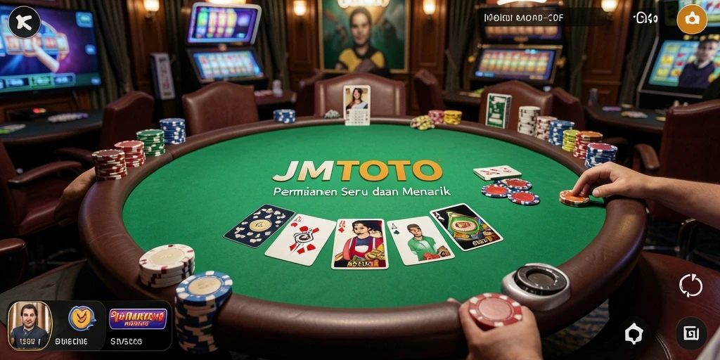 Tampilan gameplay poker seru di JMTOTO dengan berbagai pilihan meja.