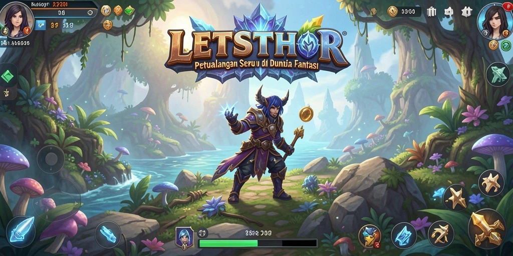 Tampilan gameplay LETSTHOR yang penuh aksi dan eksplorasi dunia.