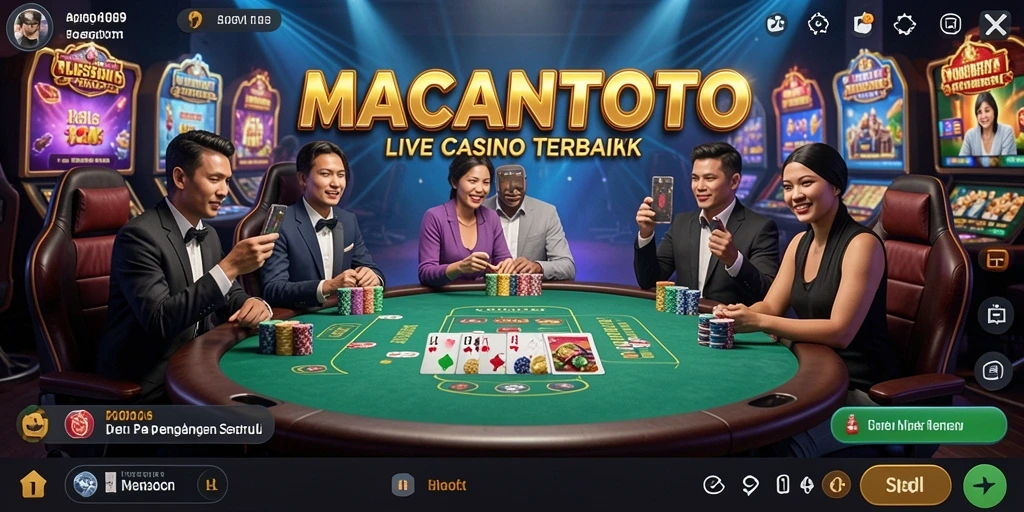 Gameplay Live Casino di MACANTOTO dengan dealer langsung dan interaksi sosial.