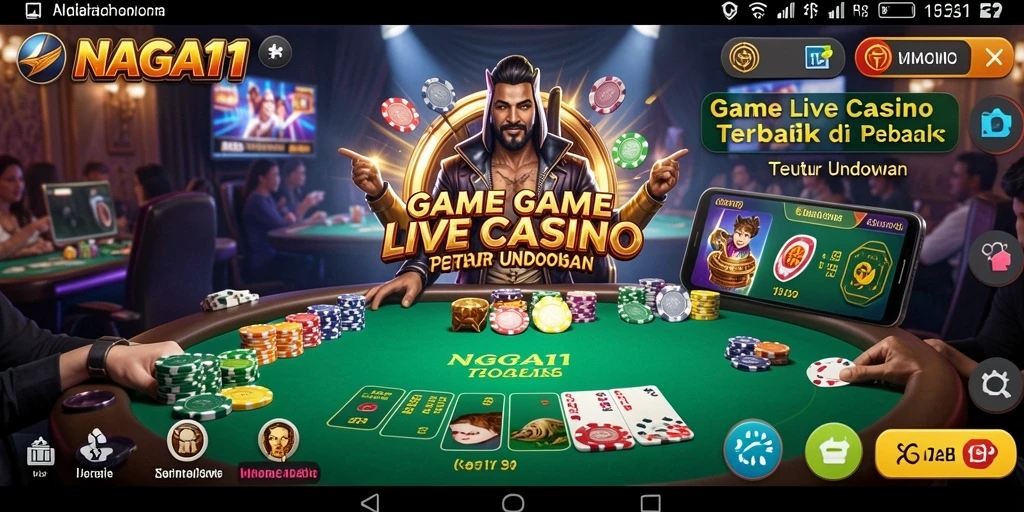 Screenshot gameplay NAGA11 menampilkan suasana Live Casino yang memukau.