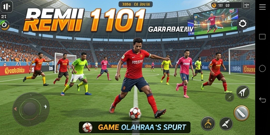 Screenshot REMI101 menunjukkan aksi seru dalam pertandingan olahraga.