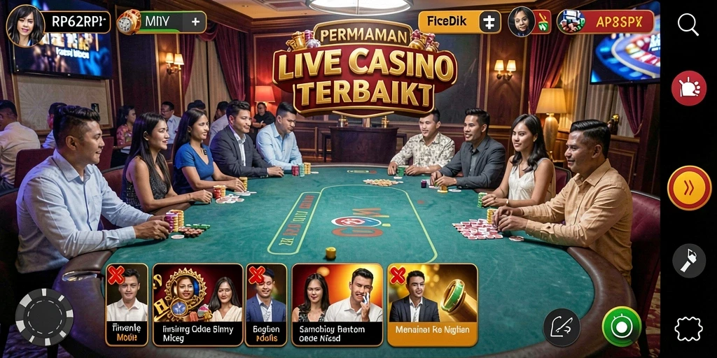 Tampilan gameplay yang menarik dari aplikasi Live Casino RP62RP.