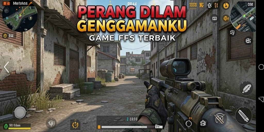 Screenshot permainan menunjukkan aksi intens dalam pertempuran FPS.