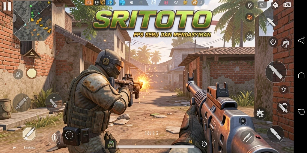 Tangkapan layar gameplay SRITOTO yang menampilkan aksi seru FPS.
