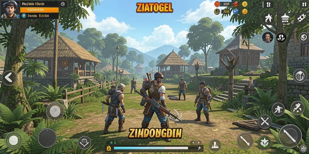 Tangkapan layar dari gameplay <strong>ZIATOGEL</strong> yang menunjukkan dunia terbuka yang indah.